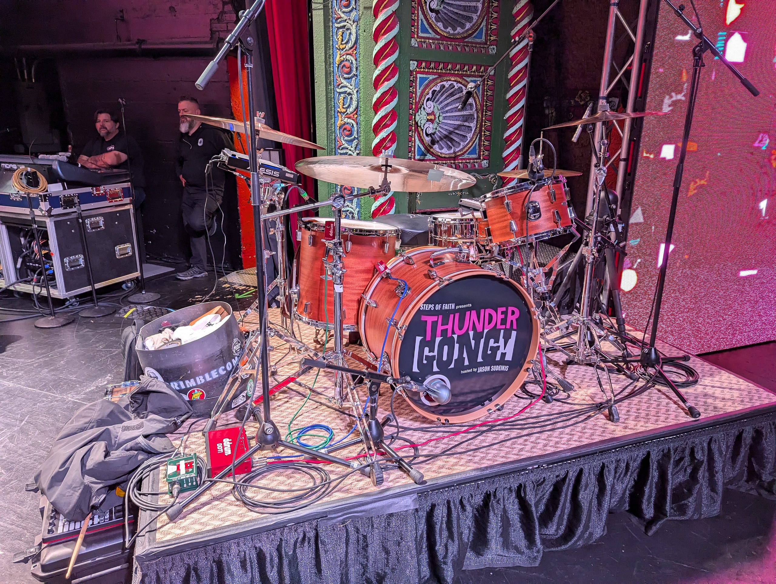 See that small red box in the lower left? That’s our MIDI trigger device.